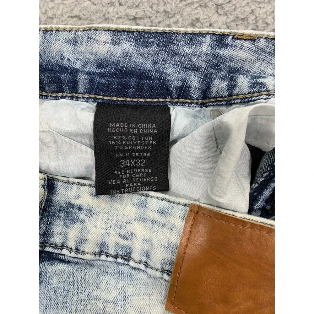 WAIMEA Skinny Fit Painted Seam Wearable Art-to-Wear Emo Grunge Punk Denim Jeans - Picture 7 of 12